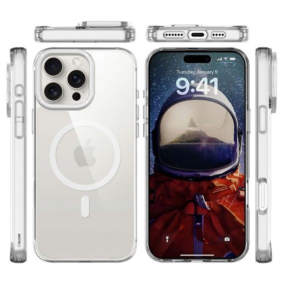 Чохол TPU Space Case Apex with MagSafe для Apple iPhone 16 Pro Max (6.9") Silver | Зображення 1