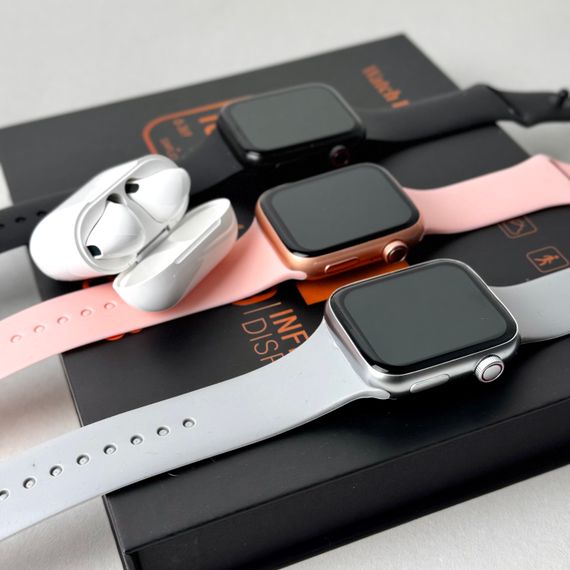 Комплект Infinity - Smart Watch 8 / Навушники Pro 4 / 2 ремінці (Білий) | Зображення 1