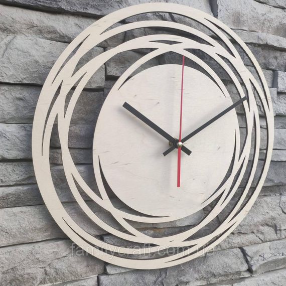 Настінний дерев'яний годинник з фанери Оригінальний годинник  Декор для дому, офісу, подарунок | Зображення 1