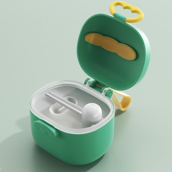 Контейнер для хранения детской сухой смеси 800 мл с мерной ложечкой Динозавр Бежевый | Зображення 3