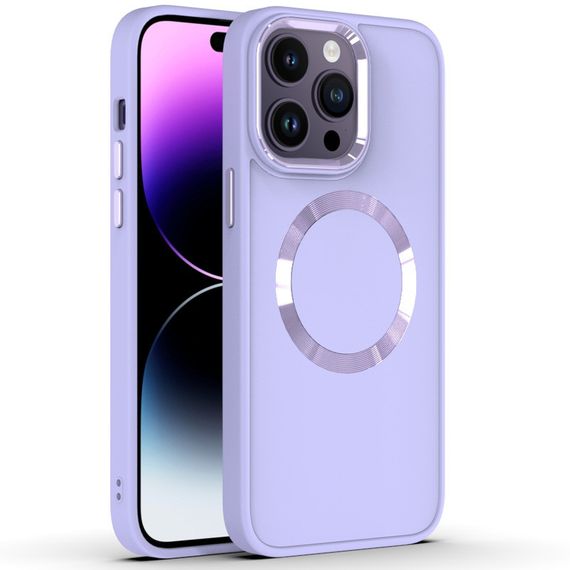TPU чохол Bonbon Metal Style with MagSafe для Apple iPhone 12 Pro / 12 (6.1") Бузковий/Dasheen