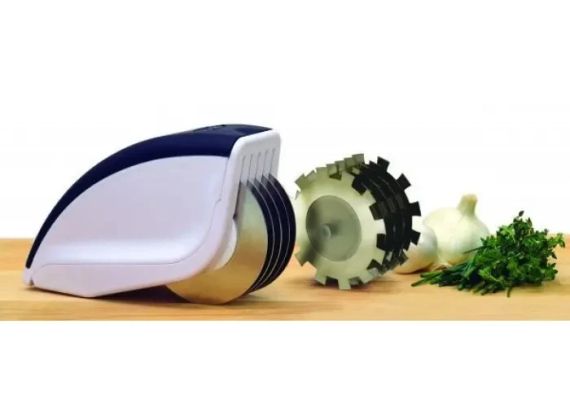Нож для нарезки 3 в 1 Rolling Mincer w-53 и Tenderizer с чесночным прессом овощерезка | Зображення 3