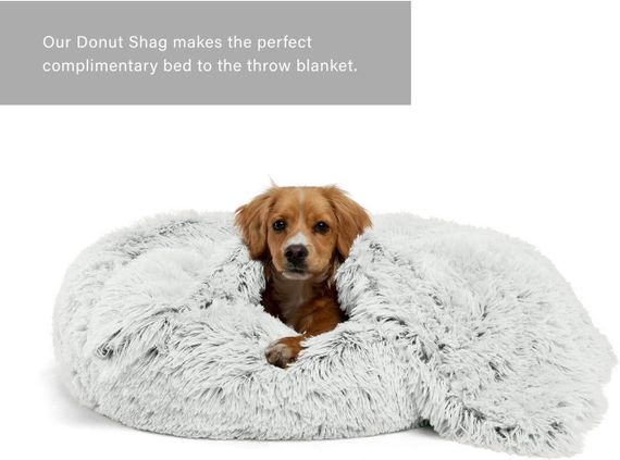 Лежанка для собак Outward Hound Best Friends Donut Shag Blanket Shag, серый, 101 см х 76 см | Зображення 1