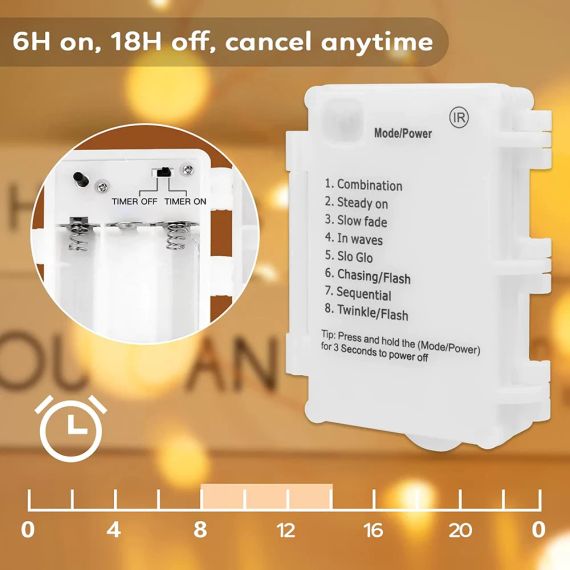 Світлодіодні гірлянди Koopower 100 шт. 5 м, з батарейним живленням з пультом д/у | Зображення 1