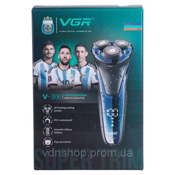 Электробритва мужская с LED-дисплеем профессиональная VGR V-306 | Зображення 8