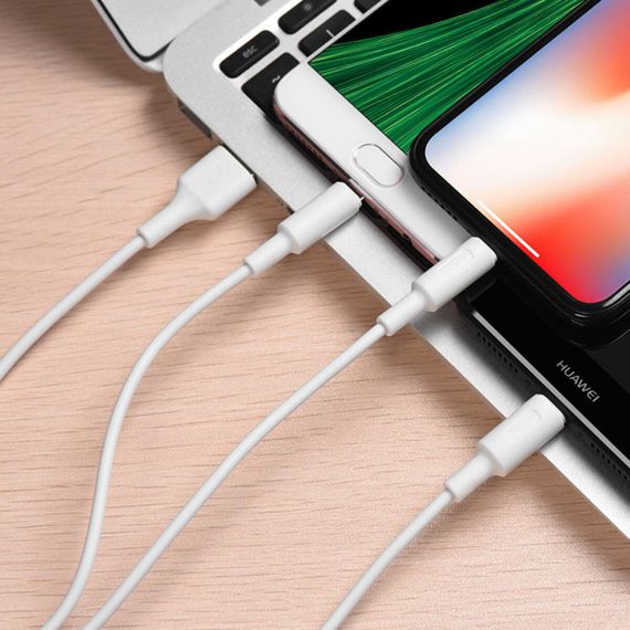 Кабель HOCO X25 USB to iP+Type-C+Micro 2A, 1m, PVC, PVC connectors, White | Зображення 3