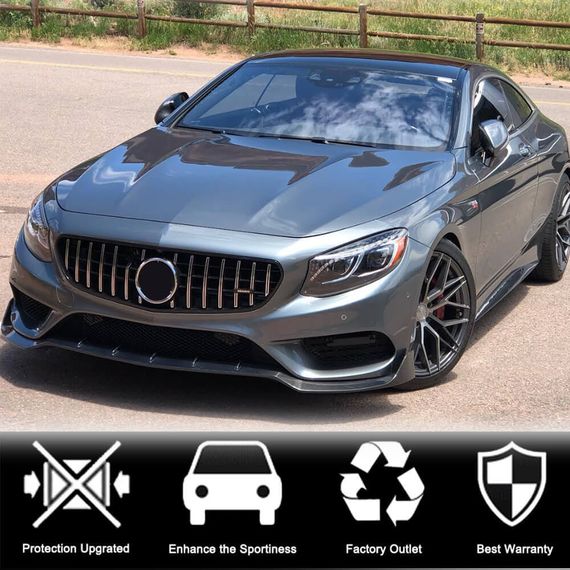 Накладка на передній бампер Lip V3 (для AMG-Line 2015-2018, Карбон) для Mercedes S-class C217 Coupe рр | Зображення 2