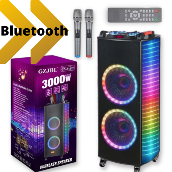 Система акустична портативна XPRO GZJBL100w-1212 зі світломузикою 2 бездротові мікрофони караоке (MER-15689_9244) | Зображення 1