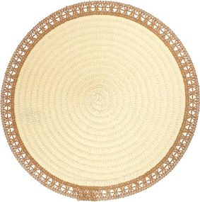 Набір 6 льняних підтарельників "Boho Lace" Ø38см, бежеві