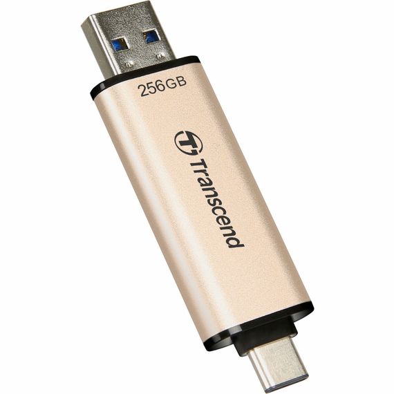 USB флеш накопичувач Transcend 256GB JetFlash 930 Gold-Black USB 3.2/Type-C (TS256GJF930C) | Зображення 3