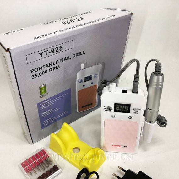 Електрообладнання для манікюру та педикюру Nail Drill YT-928 белый, Фрезер машинка для зняття гель-лаку XO-40 | Зображення 8