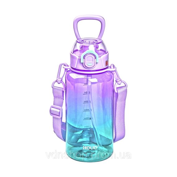 Бутылка для воды 1 л бутылочка с мундштуком сиреневая HP-14-31V | Зображення 2