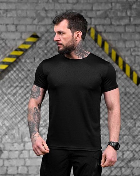 Тактическая потоотводящая футболка  Veteran черная ДЛ7221 | Зображення 2