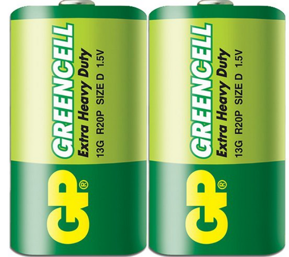 Батарейка сольова D/R20 (пл-2шт) GP Greencell
