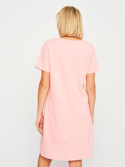 Жіноча нічна сорочка з коротким рукавом коралова, 4XL | Зображення 1
