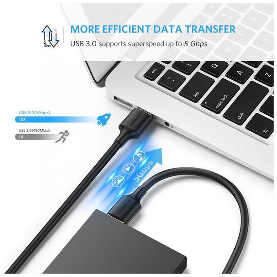 Дата кабель USB 3.0 AM/AM 1.0m US128 black Ugreen (10370) | Зображення 3