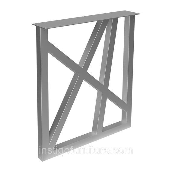 Опора ножка для стола из металла 600×100mm, H=730mm (профильная труба: 40x40mm) Серый | Зображення 1