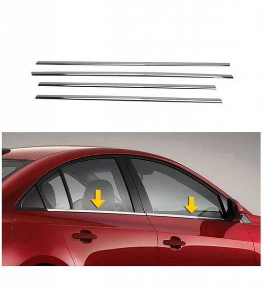 Наружняя окантовка стекол (Sedan, 4 шт, нерж) для Renault Symbol 1999-2008 гг