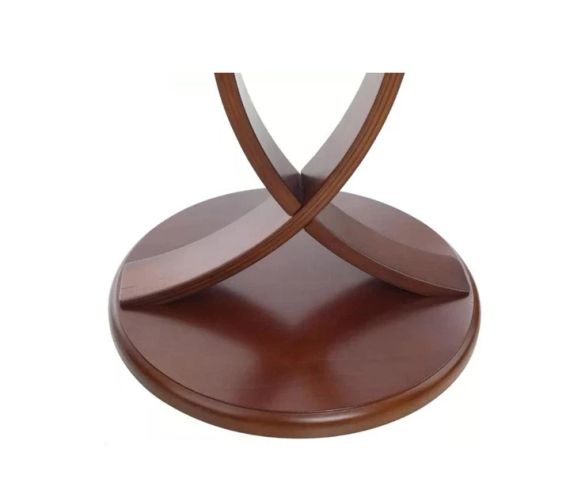 Столик стеклянный круглый Onder Mebli 6579014 с изогнутой деревянной основой | Зображення 4