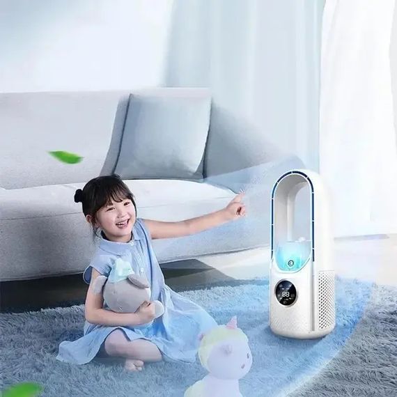 Вентилятор безлопастной с увлажнителем и подсветкой Smart Air Multiplier LY-939 • Настольный аккумуляторный вентилятор 3-в-1 | Зображення 3