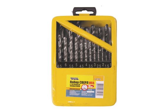 Набор сверл по металлу Mastertool - 19 шт. (1-10 мм), бокс | Зображення 1