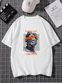 Футболка чоловіча з принтом повсякденна L Білий