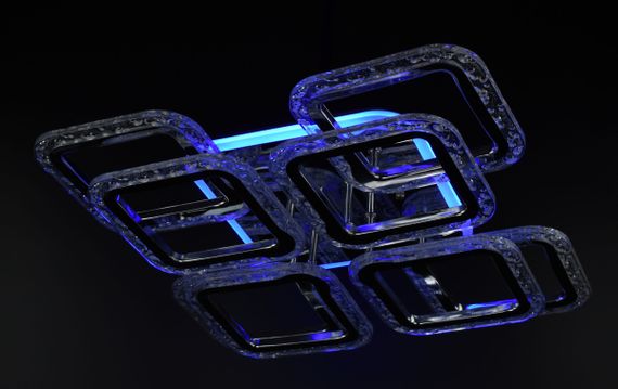 Люстра світлодіодна стельова LED світильник для квартири на стелю лед з пультом 26528 Хром 11х46х46 см. | Зображення 6