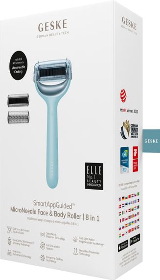 Електронний ролер для обличчя та тіла з мікроголками GESKE MicroNeedle Face&Body Roller 8в1 turquoise | Зображення 7