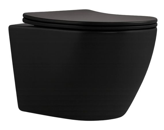 Унітаз підвісний Qtap Robin New Ultra Quiet, з сидінням Slim Duroplast/ Soft-close/ Quick Release QT13332381АSMB