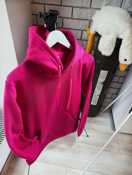 Женский теплый худи толстовка на флисе DA2444 размер S цвет розовый | Зображення 1