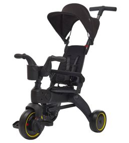 Складной велосипед-трансформер 7в1 Tri-cycle PA66 | Реверсивное сиденье 360°, родительская ручка, компактный для самолета Черный