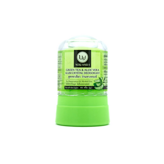 Сольовий дезодорант-кристал, алуніт Зелений Чай та Алое Вера 45 г YOU AND I 8851445945119