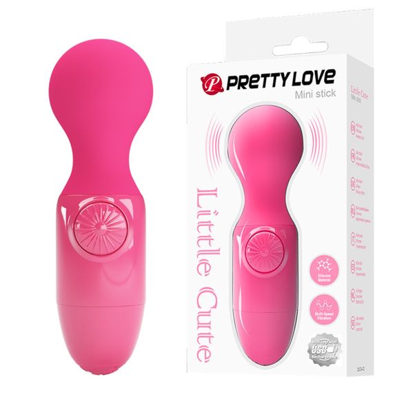 Міні-вібратор PRETTY LOVE Mini Stick, силіконовий, рожевий, USB-заряджання Sex Aura