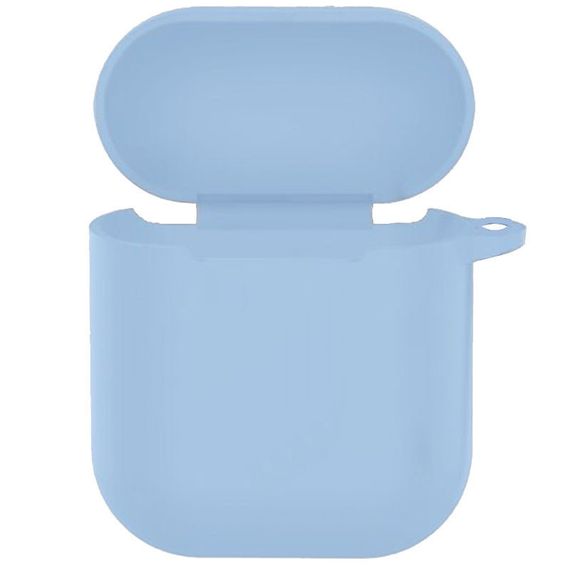 Силіконовий футляр New з карабіном для навушників Airpods 1/2 Блакитний/Lilac Blue
