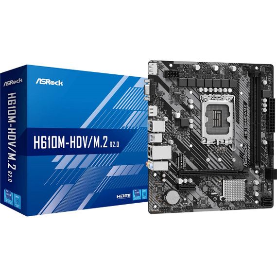 ASRock H610M-HDV/M.2 R2.0 (1700/H610, 2*DDR4, 1xPCIex16, HDMI/DVI/VGA, 4xSATA, M.2, GLan, 7.1ch,mATX | Зображення 2