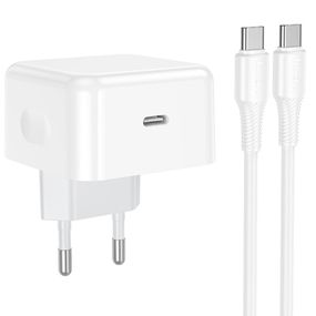 МЗП Hoco C161A Speed PD40W (1USB-C) + кабель Type-C to Type-C White