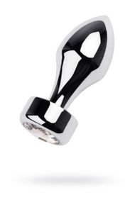 Анальна пробка - Toyfa Metal With White Round-Shaped Gem sexstyle