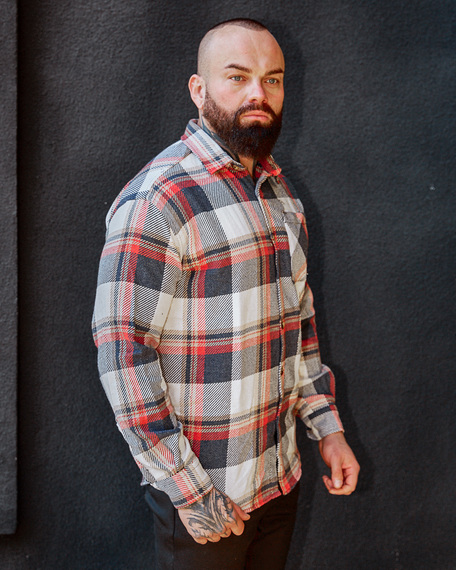 Теплая рубашка Рио бело-темносиний S XL | Зображення 3