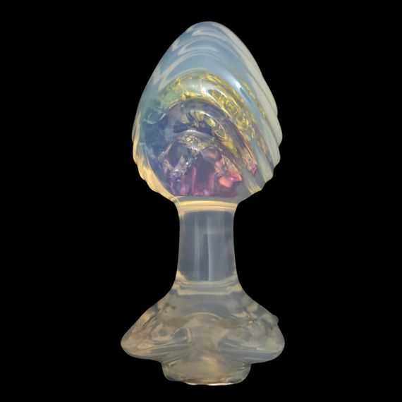 Анальна пробка ребриста UNIVIBE з каменем, силіконова, різнокольорова, 9.3 х 4.9 см sexstyle | Зображення 3