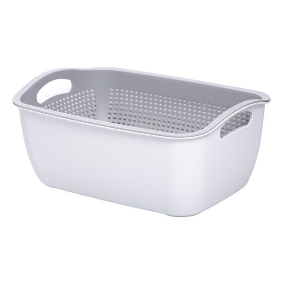 Кошик-друшлак 2 в 1 для миття овочів, фруктів і зелені 29,5×21×11 (см) Сірий HP-45-6G