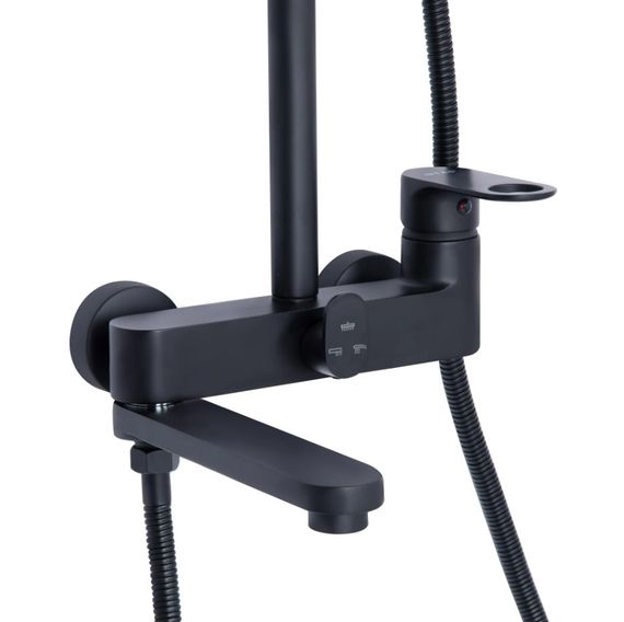 Душова система універсальна Qtap Jay Black Matt з виливом QTJAY111BLM45549 | Зображення 9