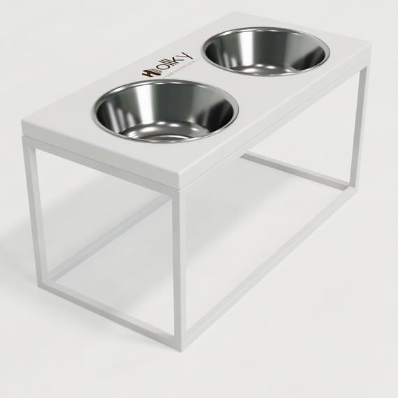 Миски на підставці для середніх і великих собак Hollky Base L (2 × 0,95 л) BL-422120-WHWH | Зображення 5