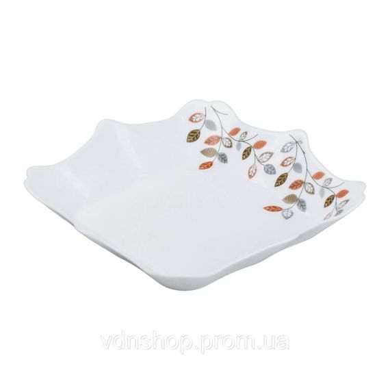 Столовый сервиз фарфоровых квадратных тарелок на 6 персон 24 предмета белый HP23405 | Зображення 2