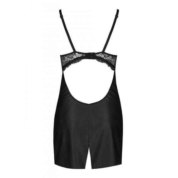 Бебі-дол з еко-шкіри та мережива Passion LOONA CHEMISE S/M, black | Зображення 5