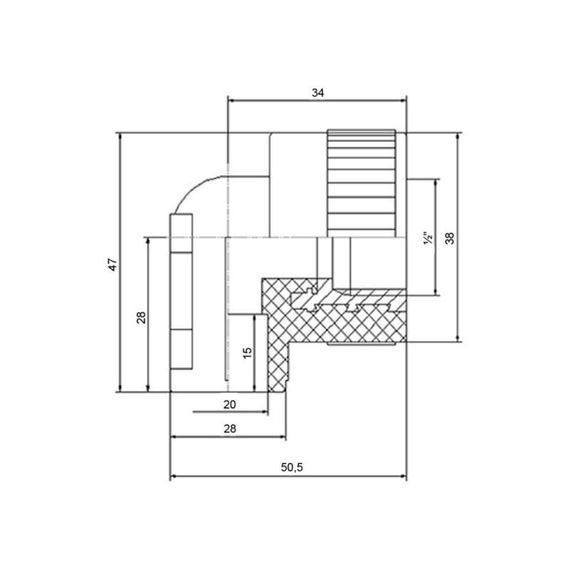 Уголок настенный PPR Blue Ocean "Белый" 20х1/2", 90° ВР | Зображення 1
