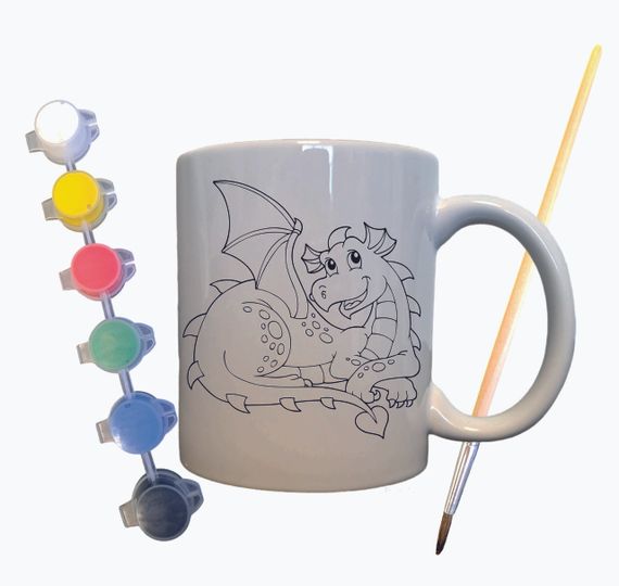 Набор для творчества кружка раскраска "Дракон" 330 мл белая | Зображення 1