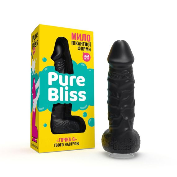 Крафтове мило-член із присоскою Pure Bliss BIG Black, натуральне | Зображення 1