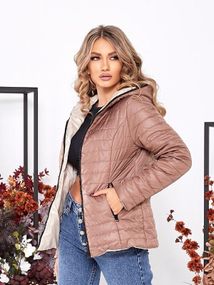 Куртка двостороння, арт.185, кава / беж