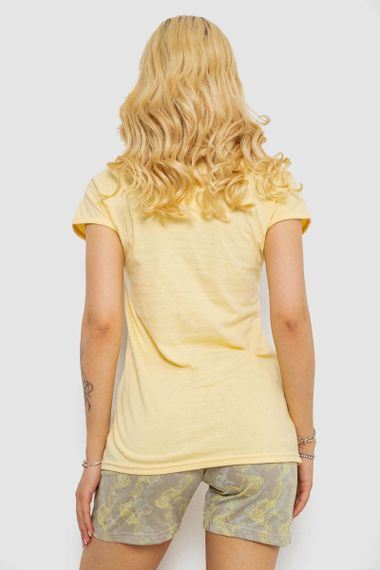 Пижама женская с принтом, цвет желтый, 243R3055 | Зображення 3