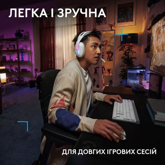 Навушники Logitech G522 Lightspeed Wireless Gaming Headset White (981-001550) | Зображення 7